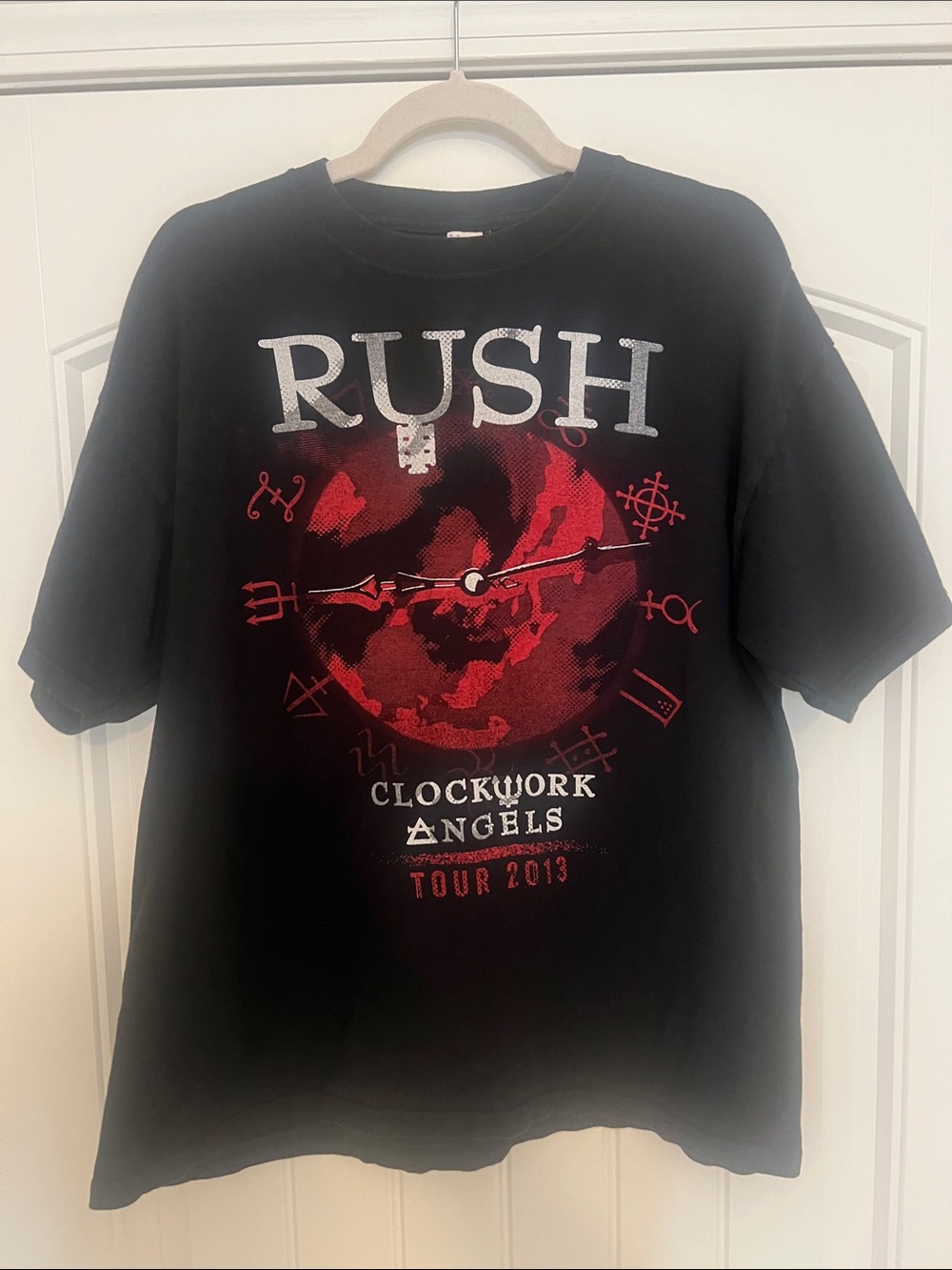 Authentic Rush Clockwork Angels 2013 World Tour Concert Two-Sided T-Shirt Sz L